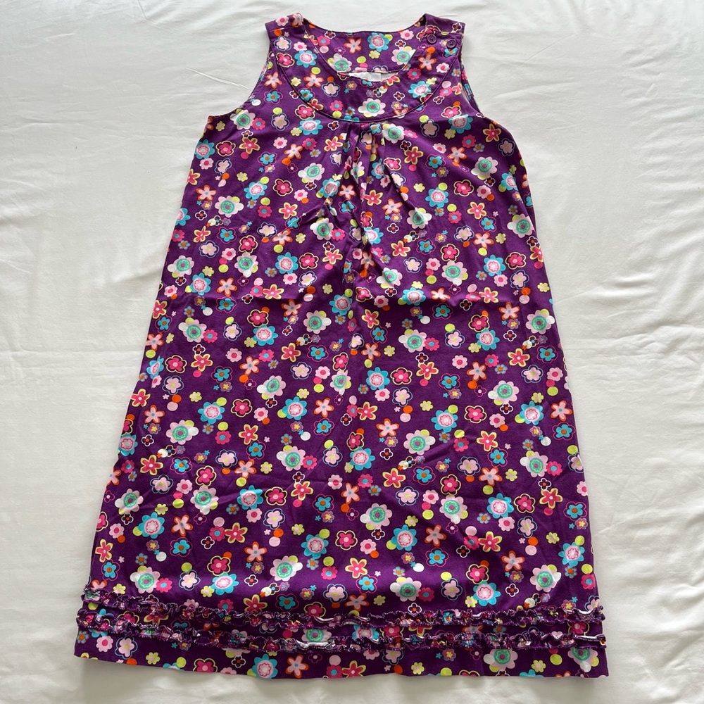 Hanna Andersson dress size 140 (US 10) purple sleeveless casual organic cotton